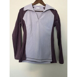 Columbia Sweater Women's‎ Medium M Purple Soft Micro Fleece Pullover 1/4 Zip